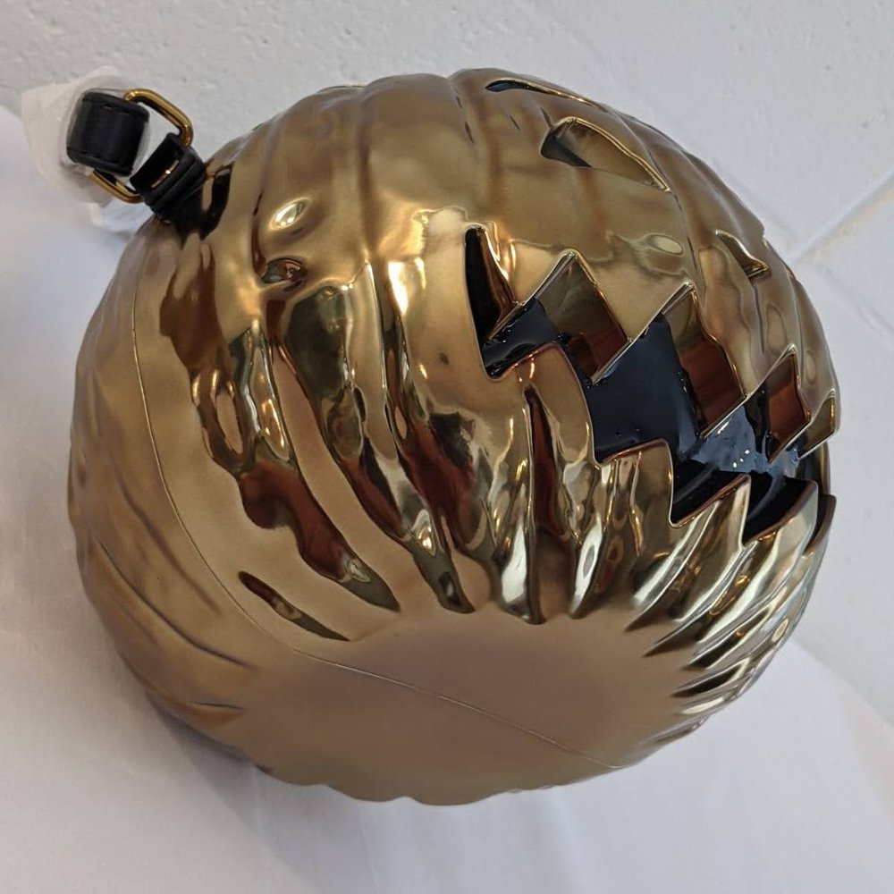 Halloween 🎃 SS20 Moschino Couture JeremyScott Laminated Pumpkin Bronze Handbag - Picture 15 of 16